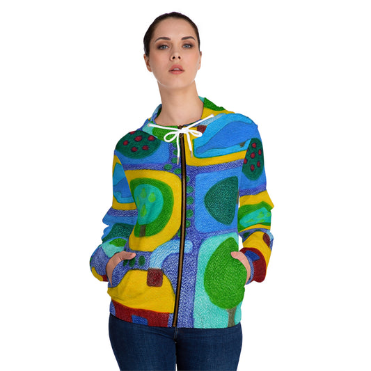 Spring Art Panels - Full-Zip Hoodie