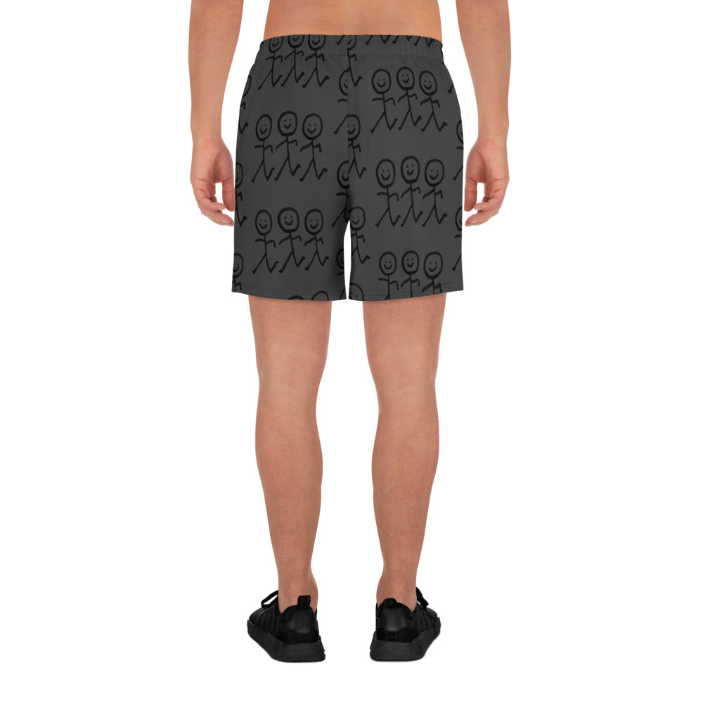 Running Stick Figures - Men’s Recycled Athletic Shorts - Dark Grey