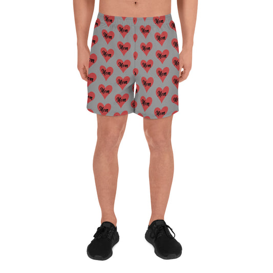 Retro Hearts with Mom - Men's Recycled Athletic Shorts